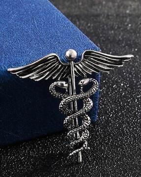 silver-plated doctors symbol lapel pin