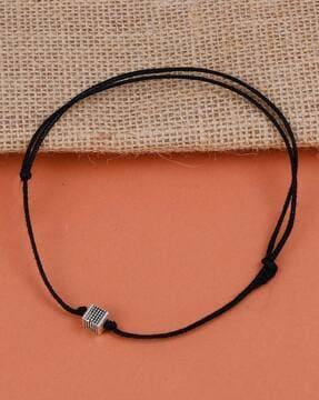 silver-plated oxidised anklet