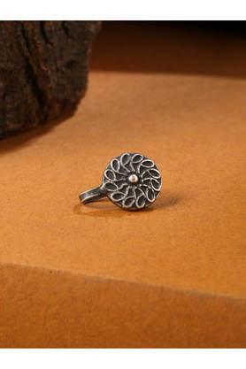 silver plated oxidised nose pin for women and girls