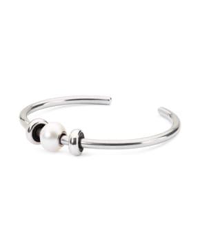 silver-plated partially-open bangle