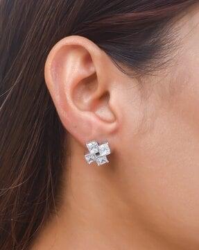 silver plated stud earrings