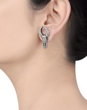 silver-plated stud earrings