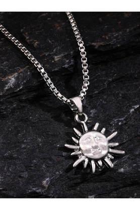 silver-plated sun face pendant