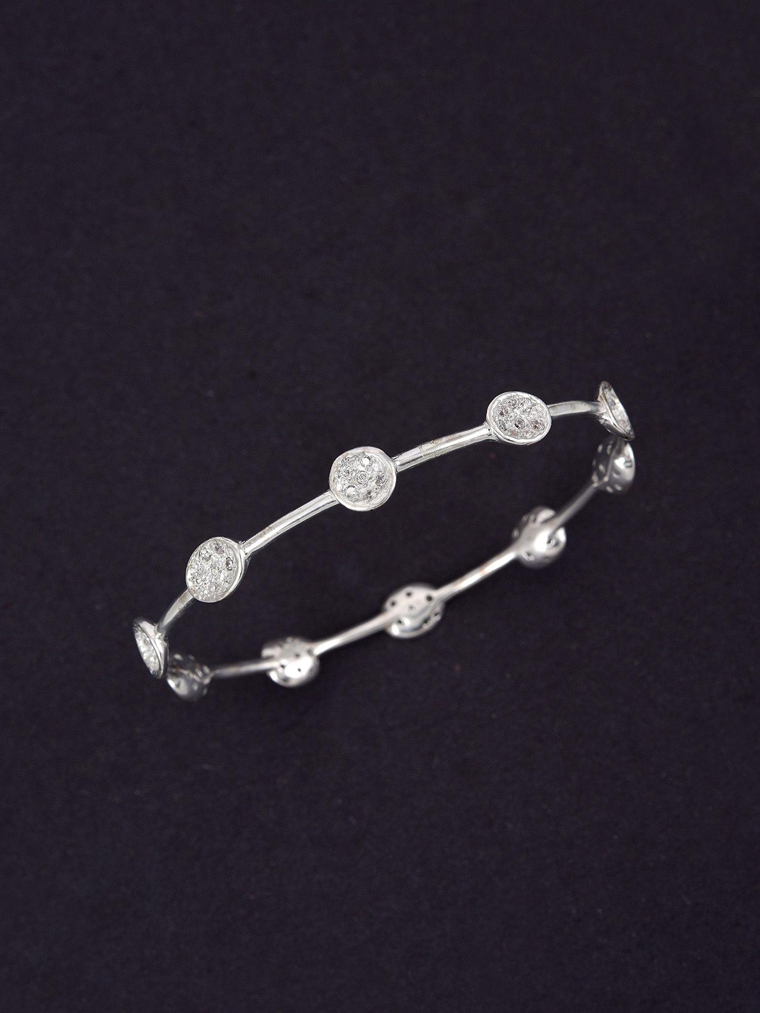 silver plated zircon bangle