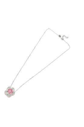 silver roselet necklace set
