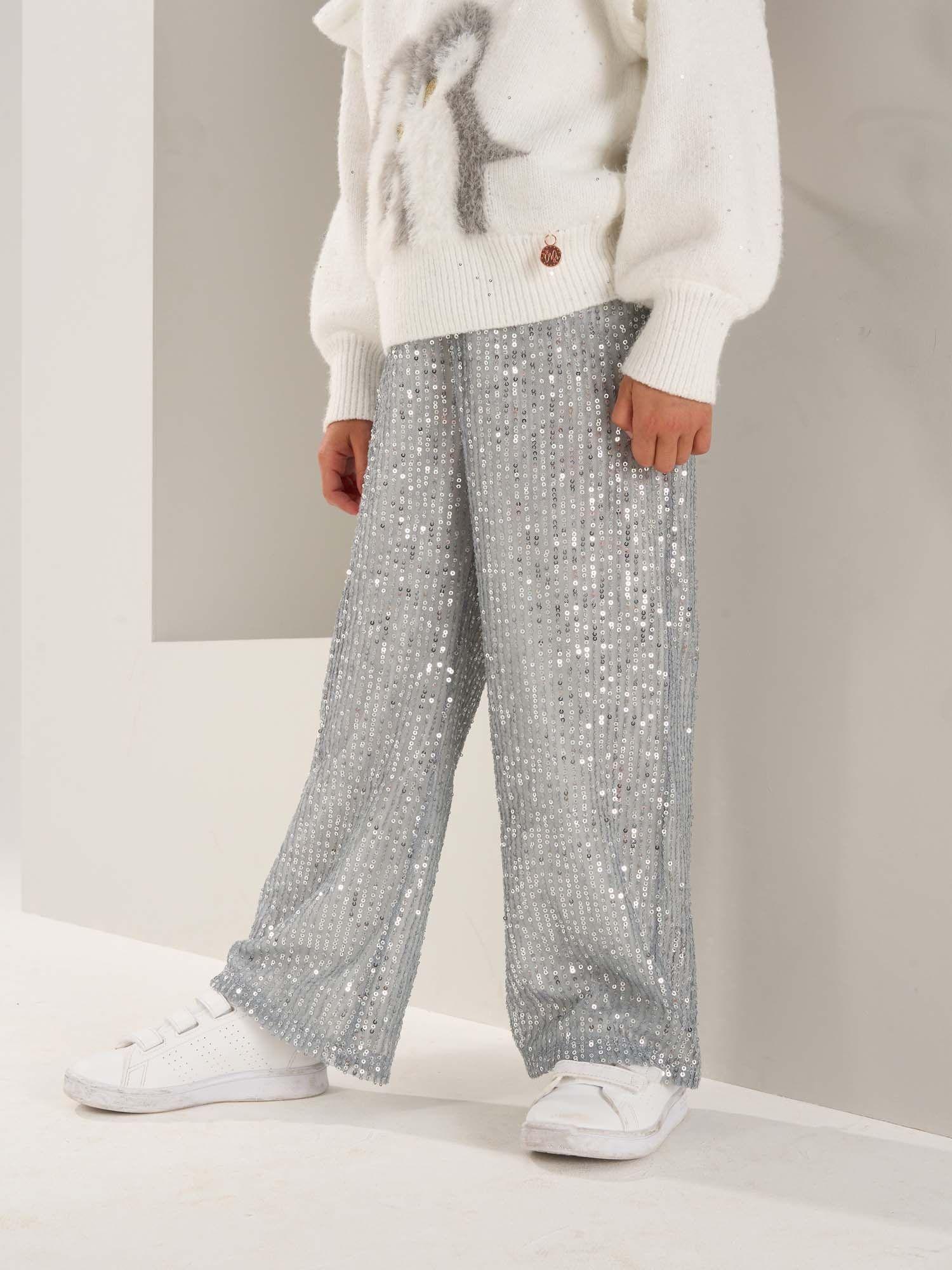 silver sequin trouser