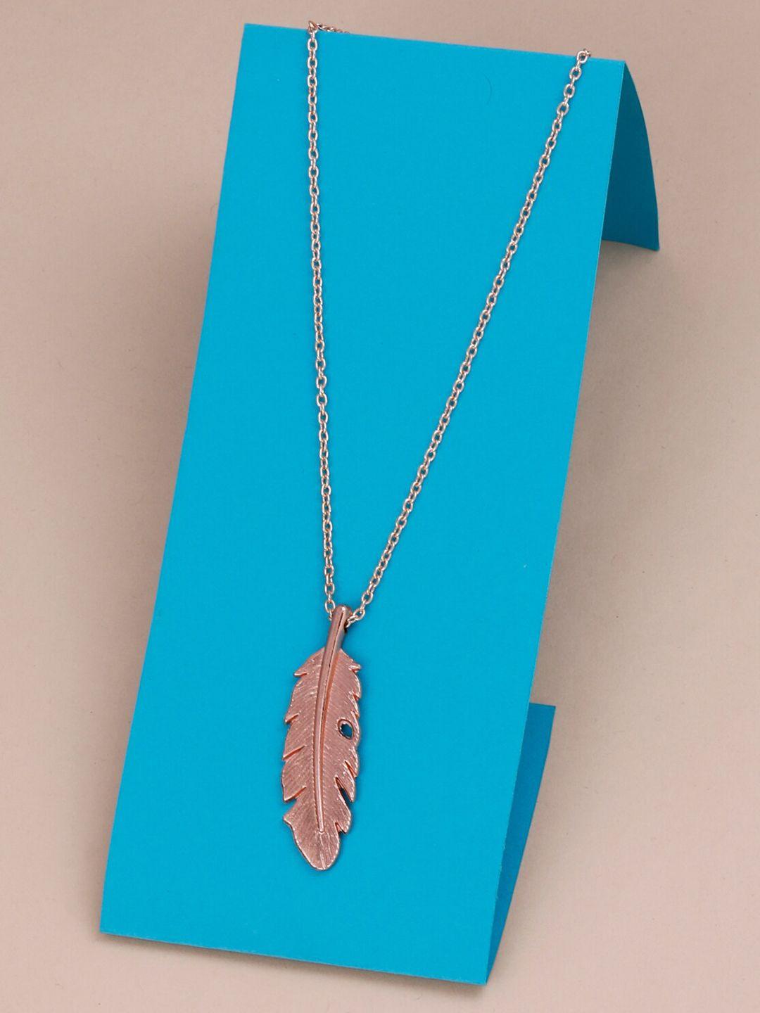 silver shine rose gold-plated leaf shaped minimal chain
