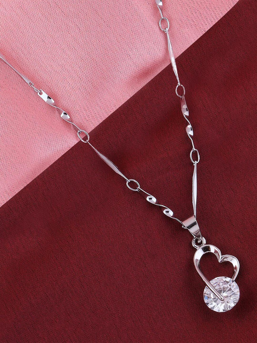 silver shine silver-plated american diamond chain