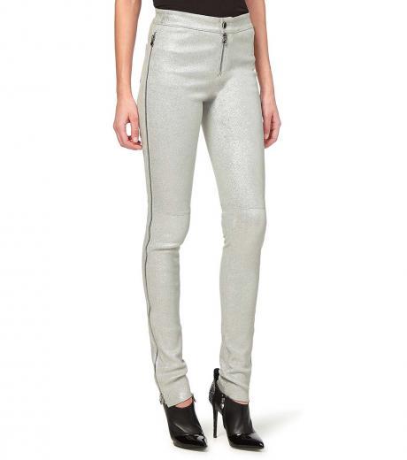 silver side zip pants