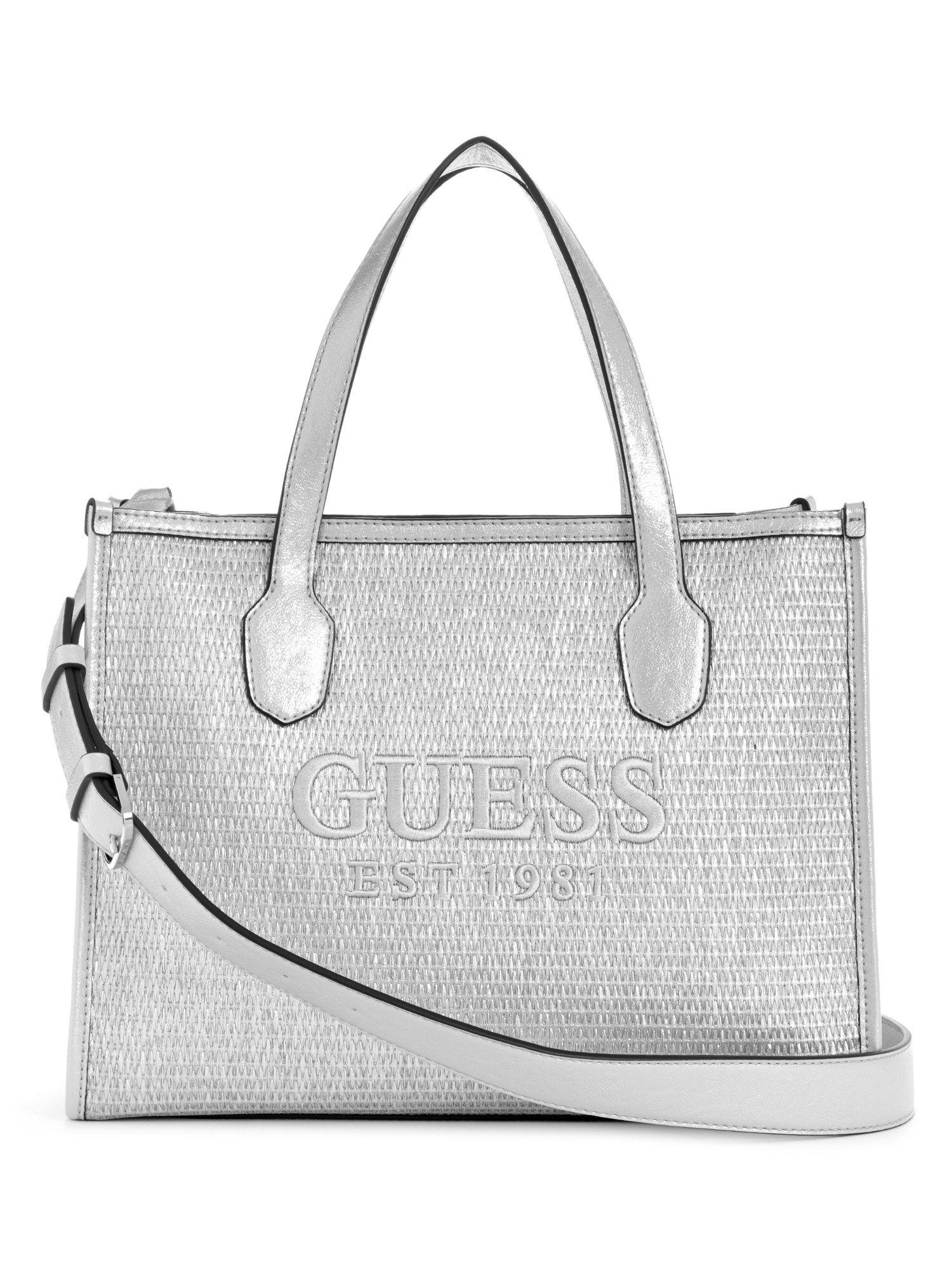 silver silvana 2 compartment tote bag