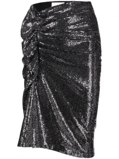 silver silver dolene sequined midi skirt