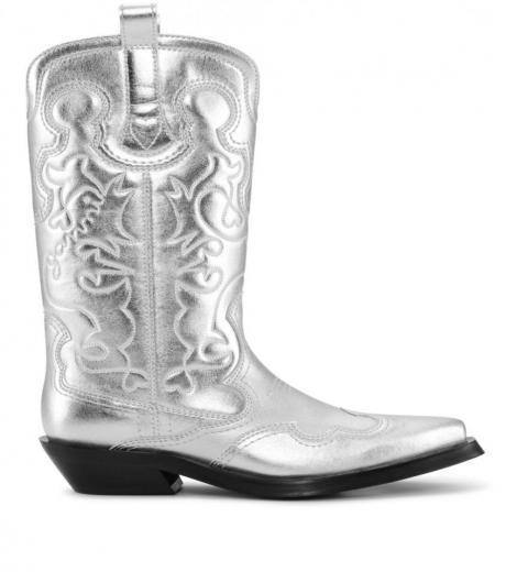 silver silver western boots