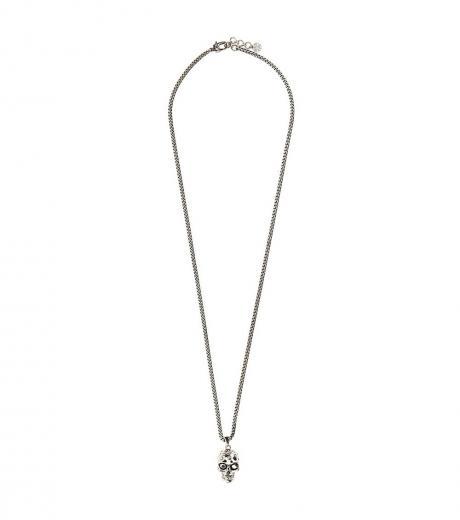 silver skull pendant neckpiece