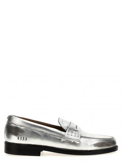 silver slip on loafers