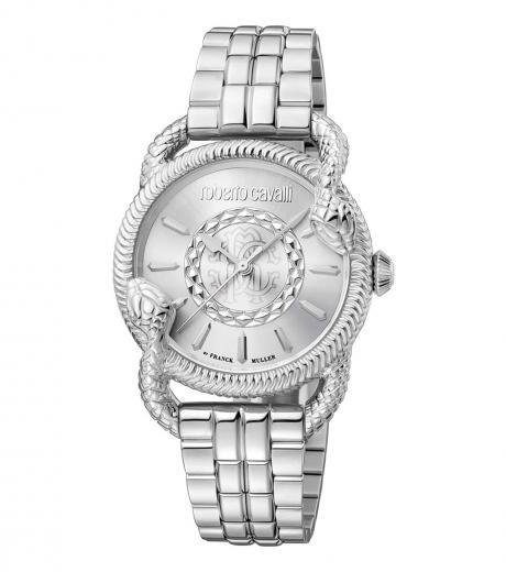 silver snake wrap around dial watch