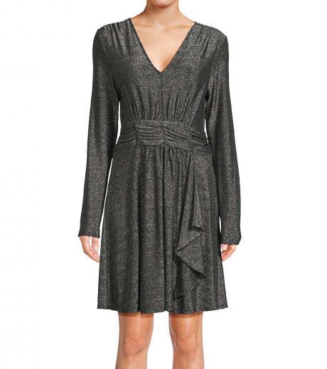 silver sparkle knit a line dress