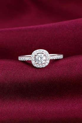 silver sparkly solitaire ring