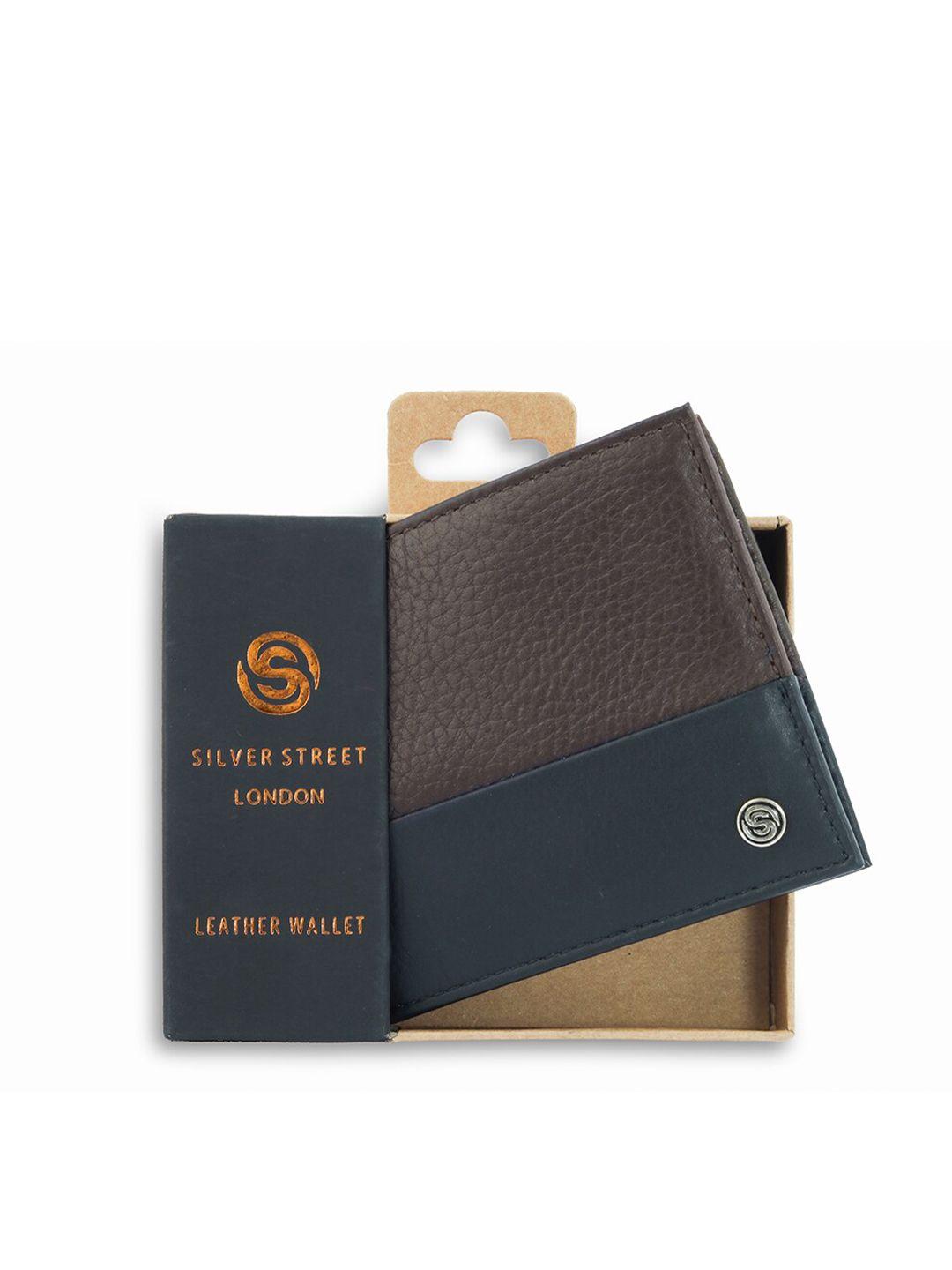 silver street london men colourblocked rfid leather two fold wallet