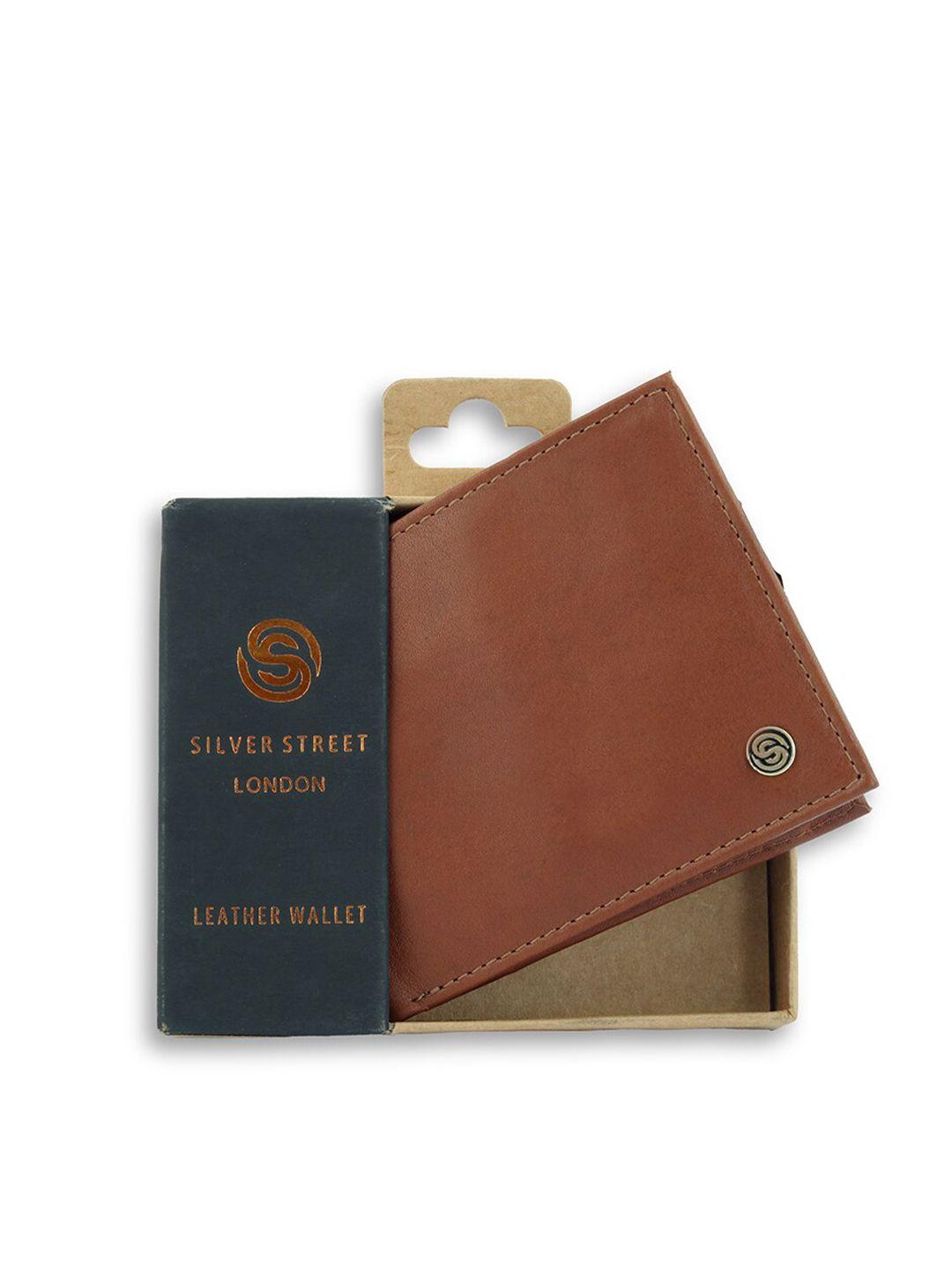 silver street london men leather rfid two fold wallet