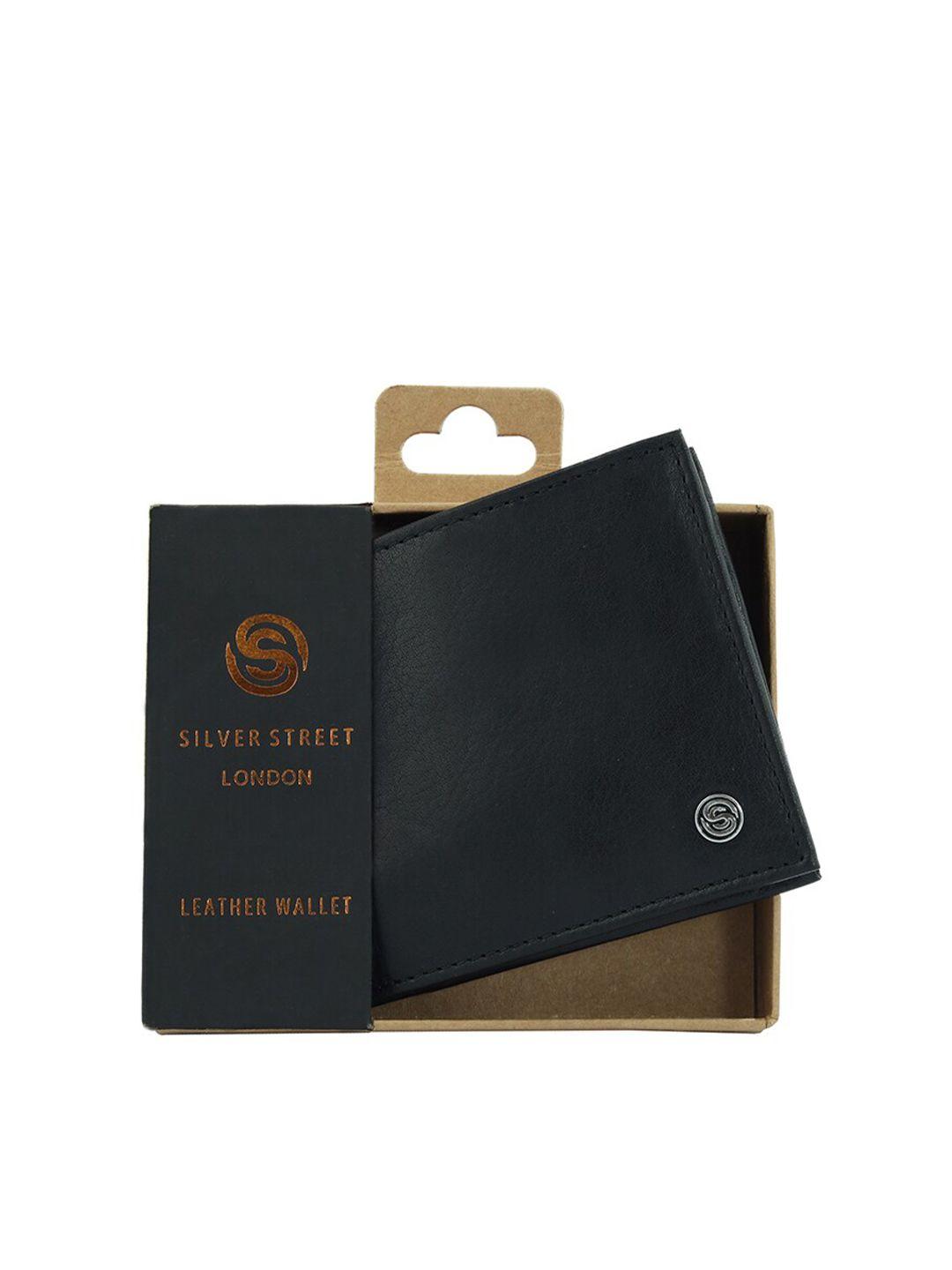 silver street london men leather two fold wallet