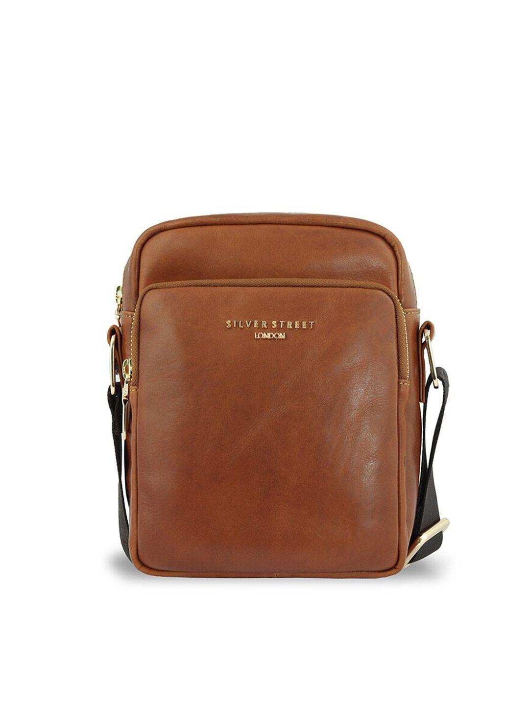 silver street london men tan messenger bag