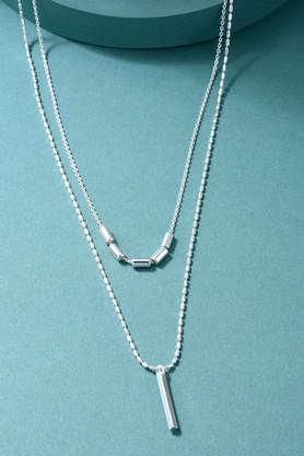 silver stylish charm chain necklace