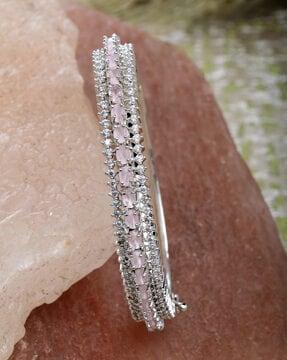 silver tone ad studded bangles