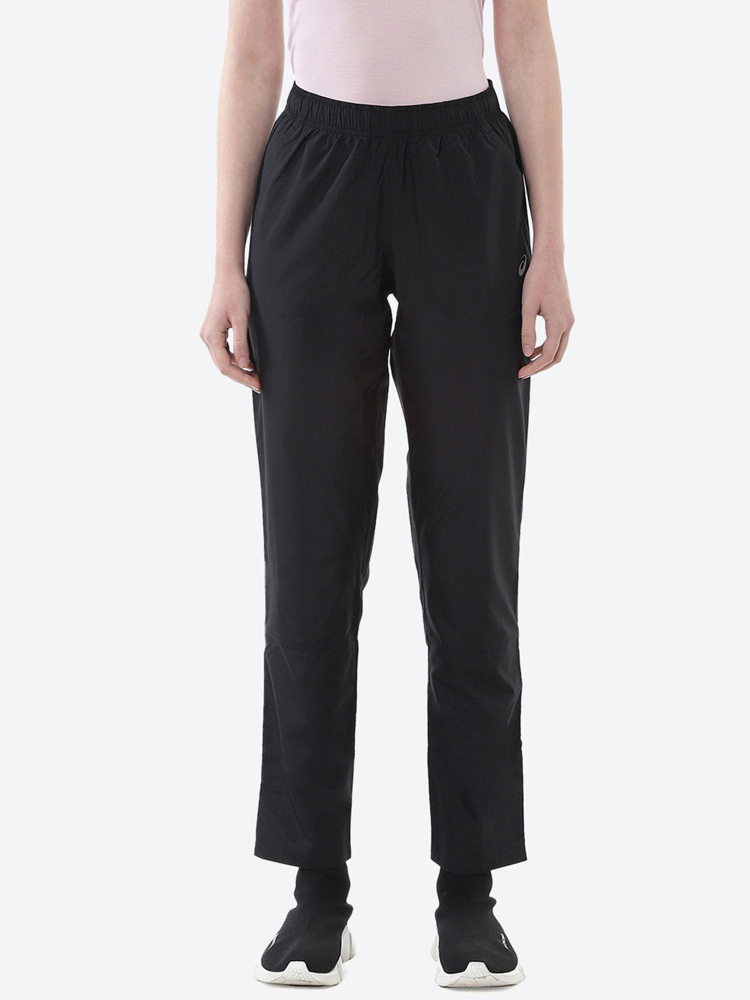 silver woven black women running trackpants