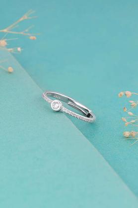 silver zircon epitome of love ring