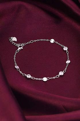 silver zircon high on charm bracelet