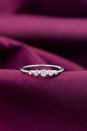 silver zircon penta glow ring