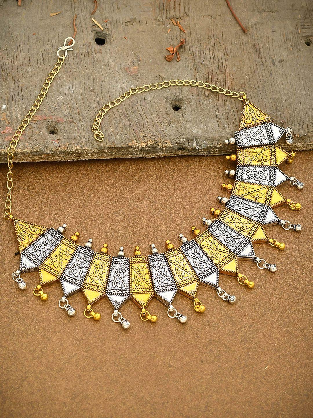 silvermerc designs gold women multi choker necklace