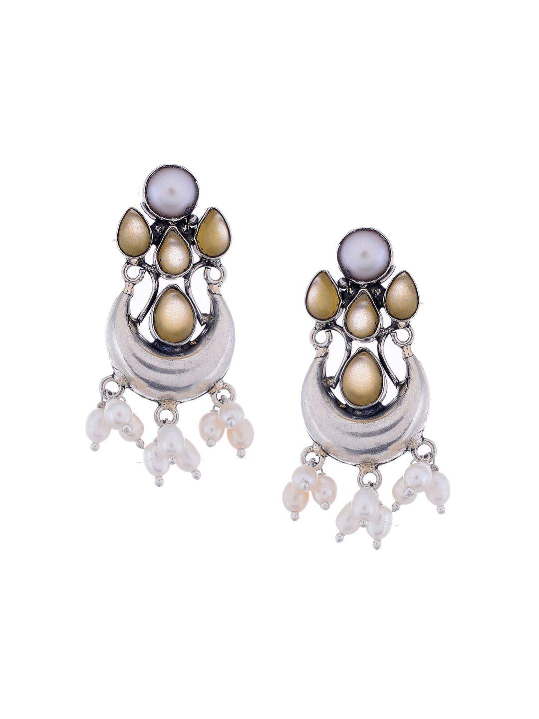 silvermerc 925 silver-toned contemporary drop earrings