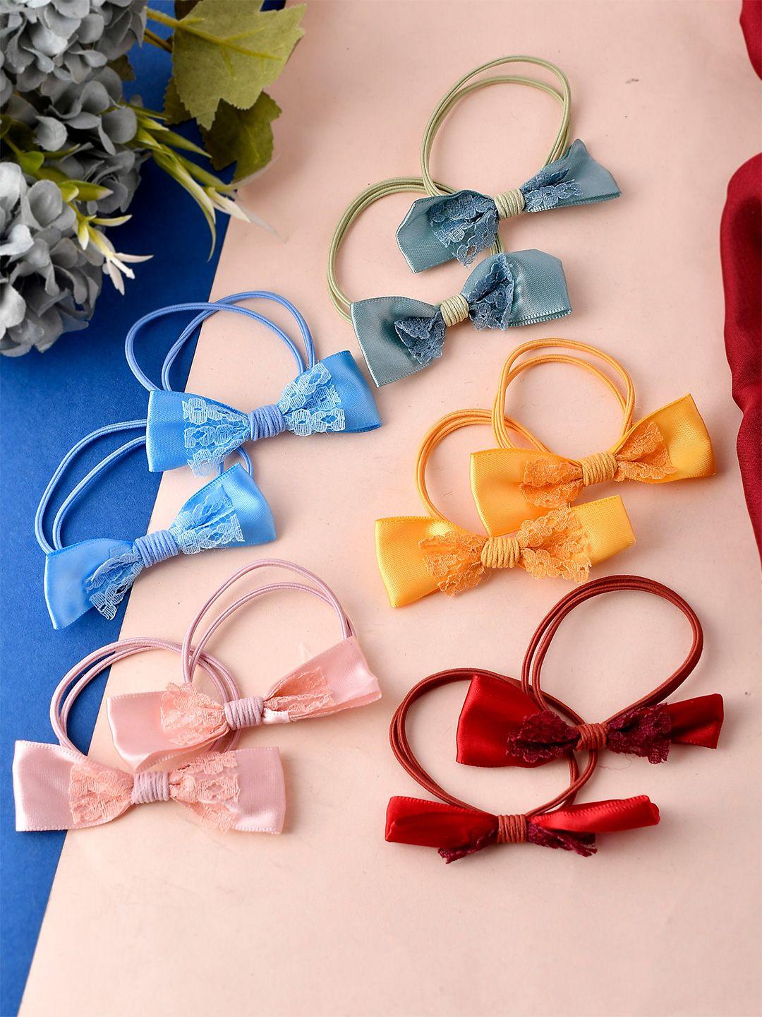 silvermerc designs girls multicoloured set of 10 ponytail holders