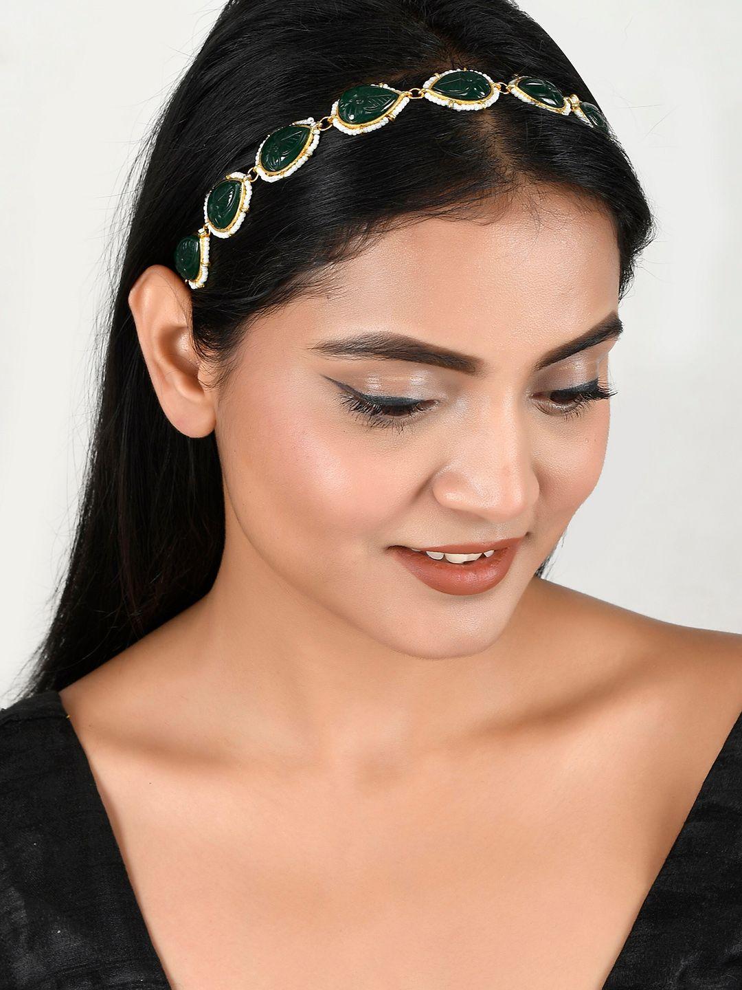 silvermerc designs gold-plated & bead studded head jewellery