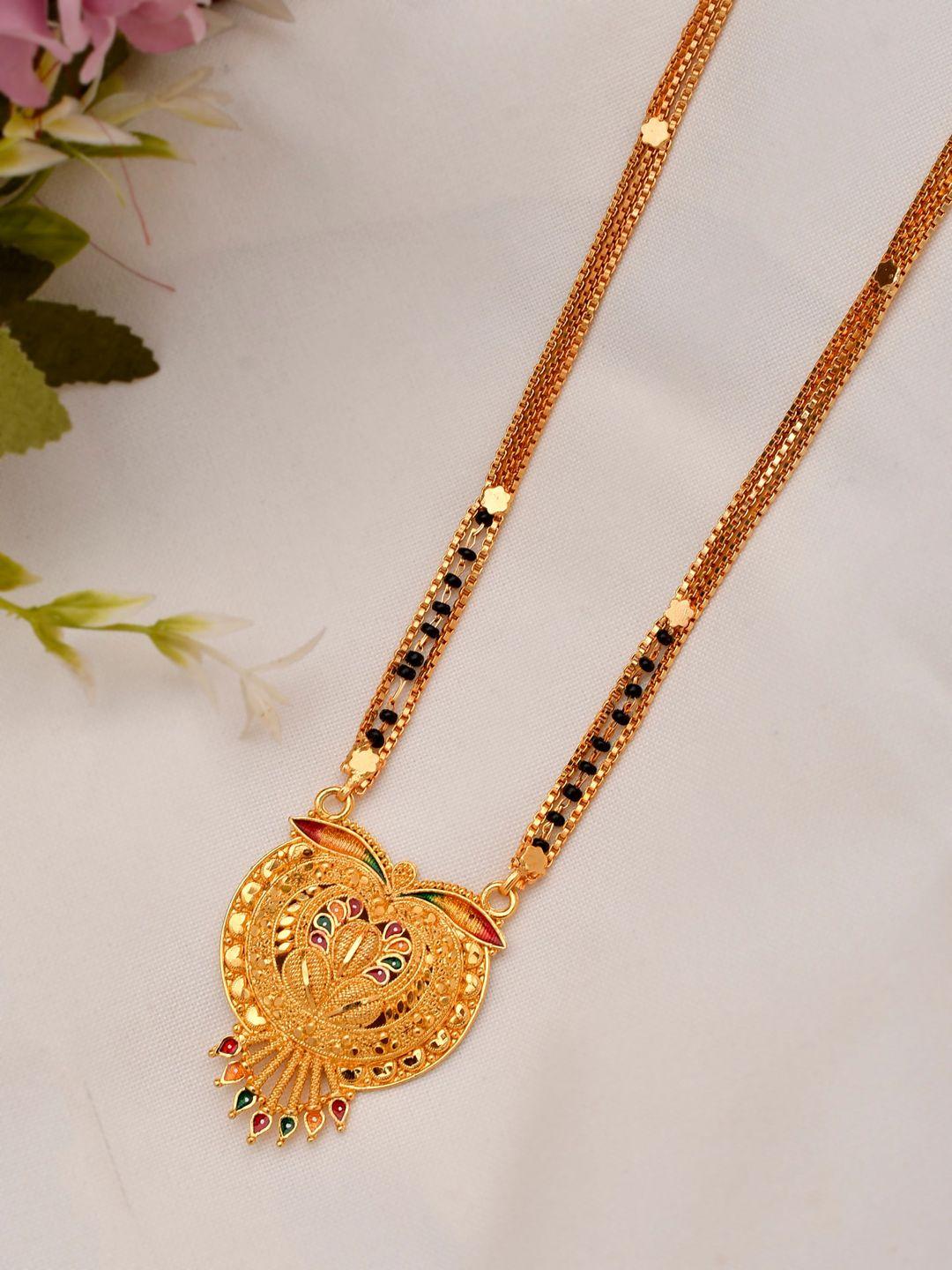 silvermerc designs gold-plated beaded mangalsutra