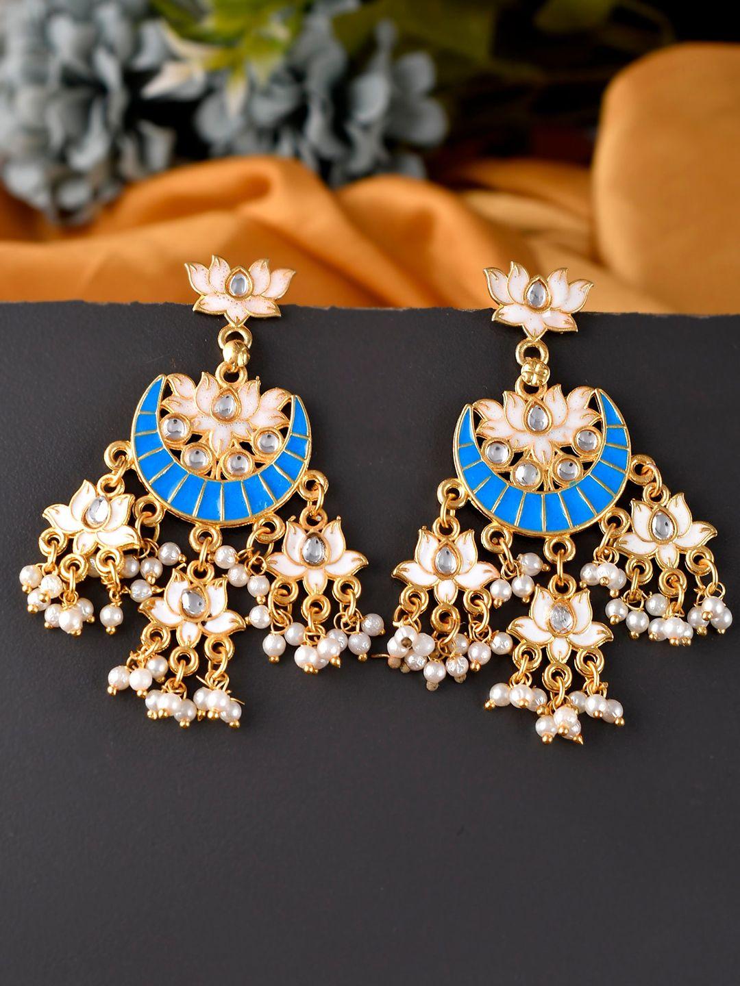 silvermerc designs gold-plated contemporary chandbalis earrings