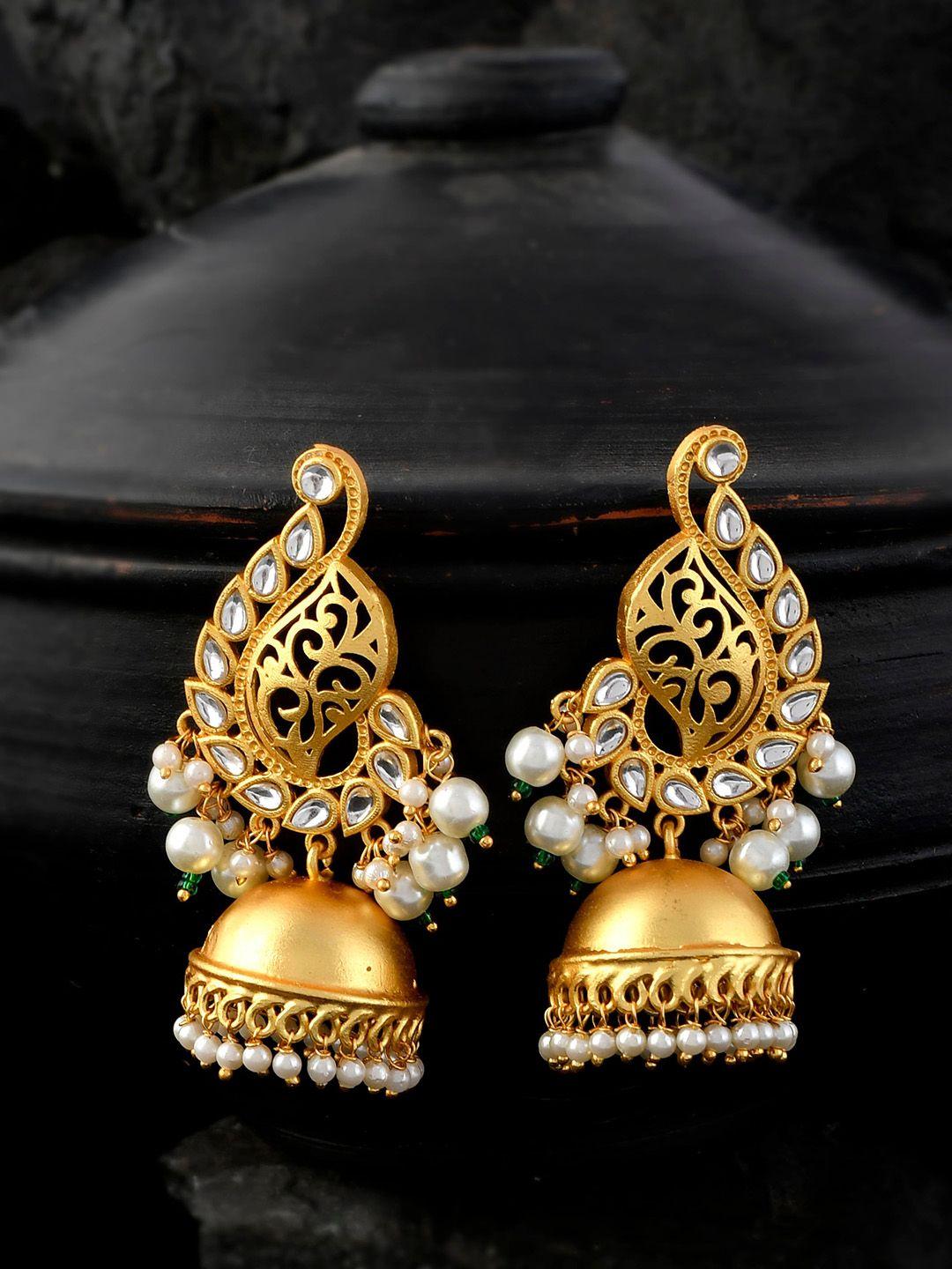 silvermerc designs gold-plated dome shaped jhumkas