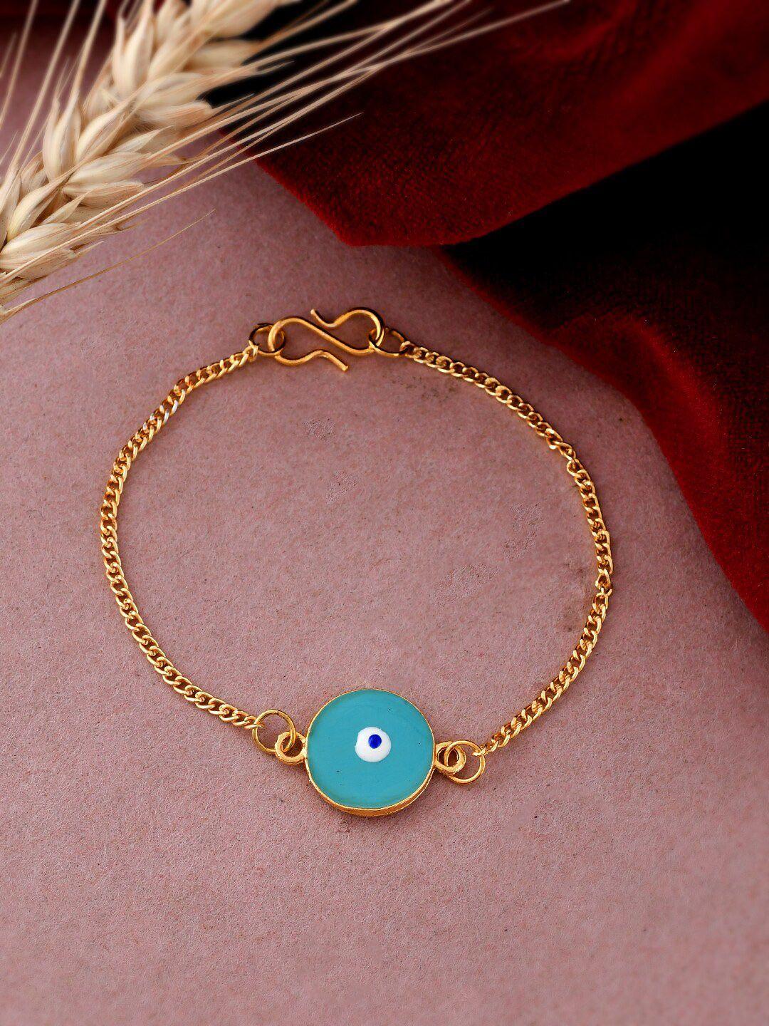 silvermerc designs gold plated evil eye charm bracelet