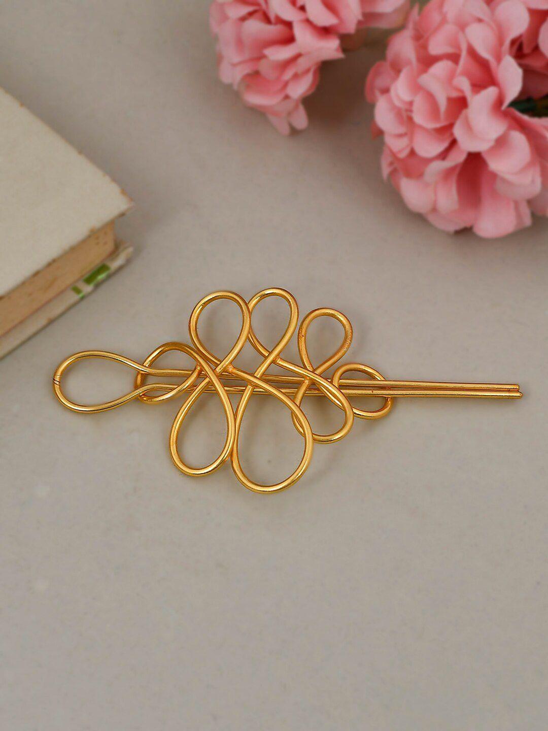 silvermerc designs gold-plated spiral infinity hair stick