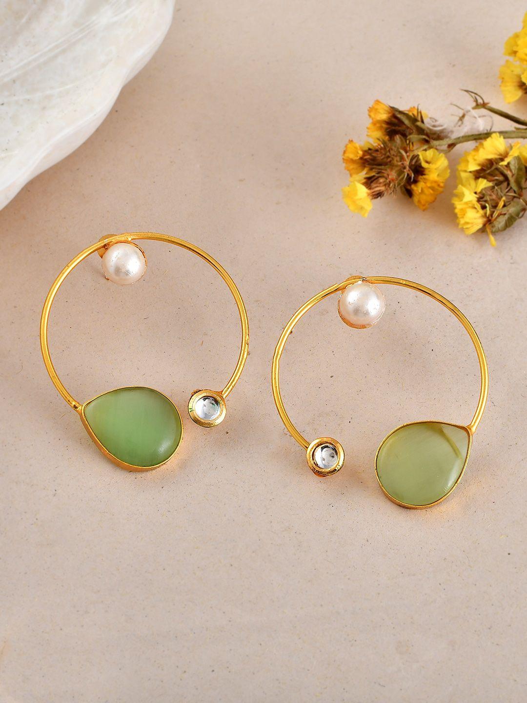 silvermerc designs green contemporary hoop earrings