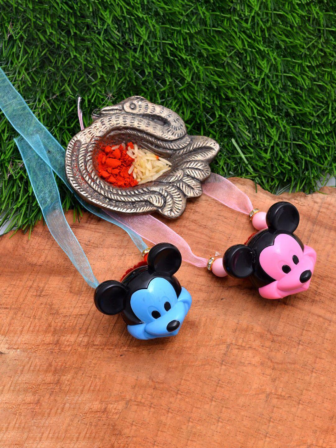silvermerc designs kids set of 2 mickey mouse toy rakhis