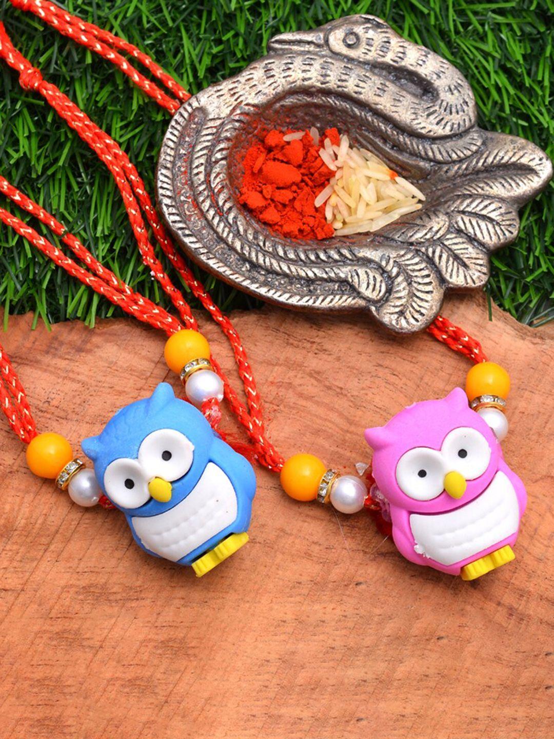 silvermerc designs kids set of 2 owl toy rakhi