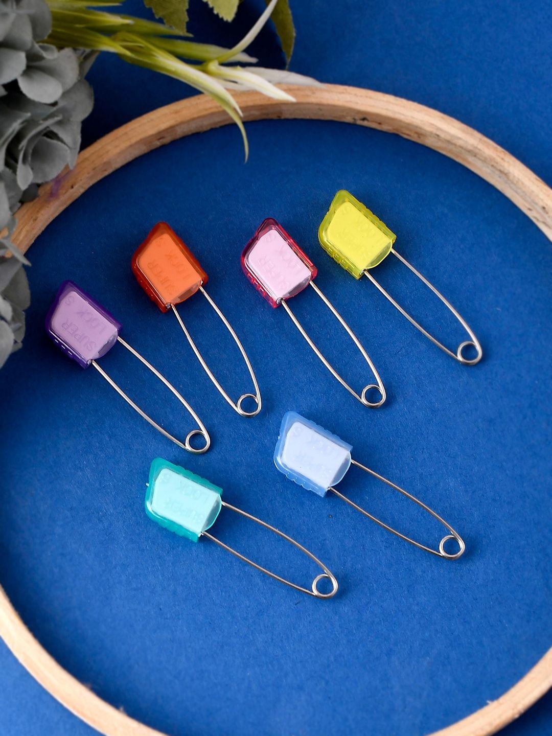 silvermerc designs set of 8 acrylic saree pin