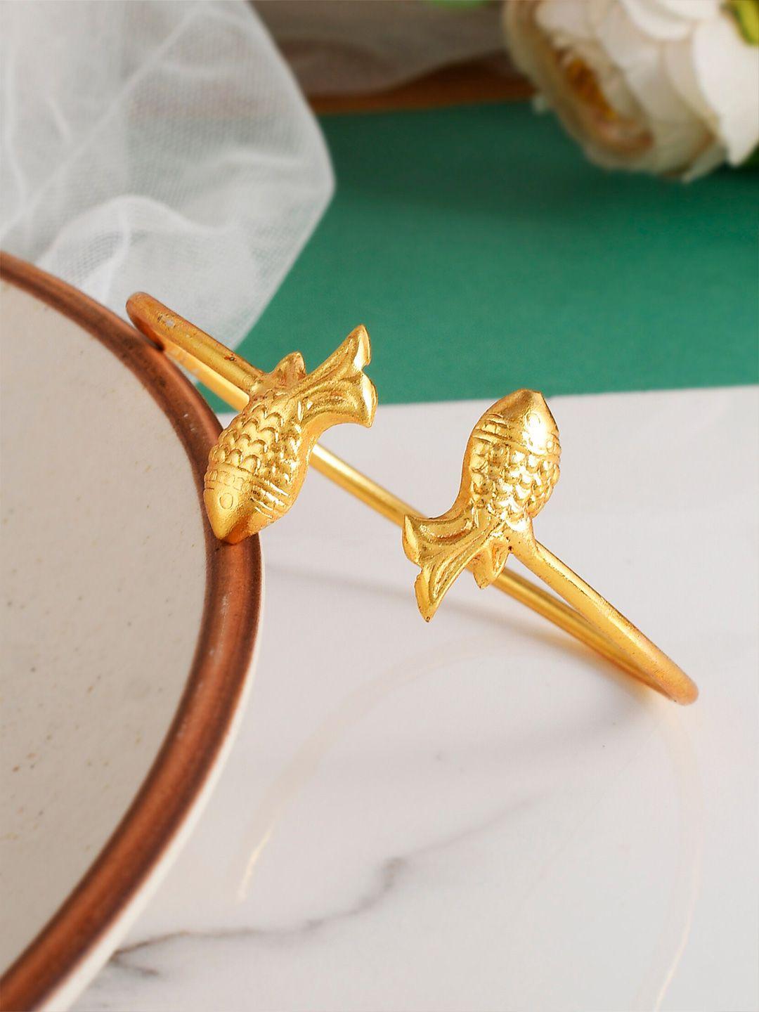silvermerc designs women gold-plated kada bracelet