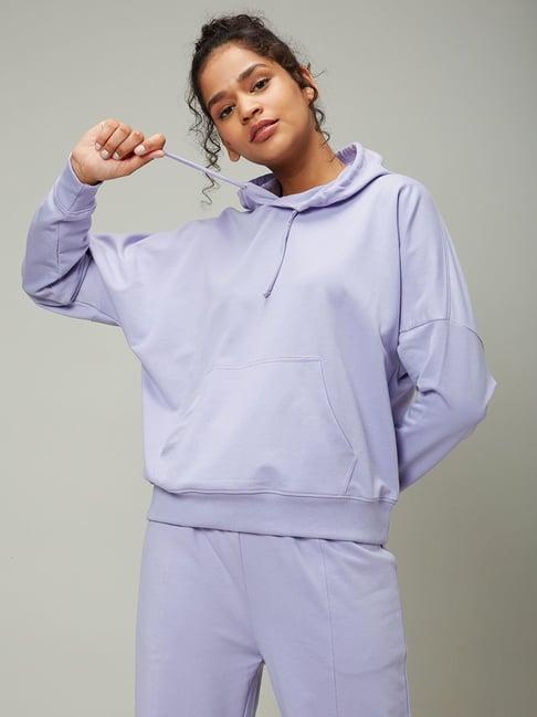 silvertraq lavender relaxed fit sports hoodie