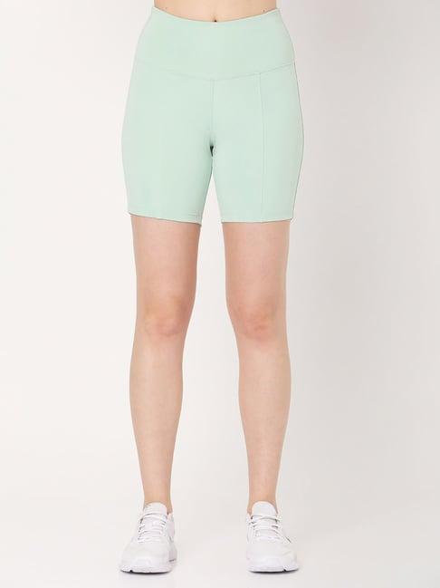 silvertraq sea green polyester relaxed fit cycling shorts