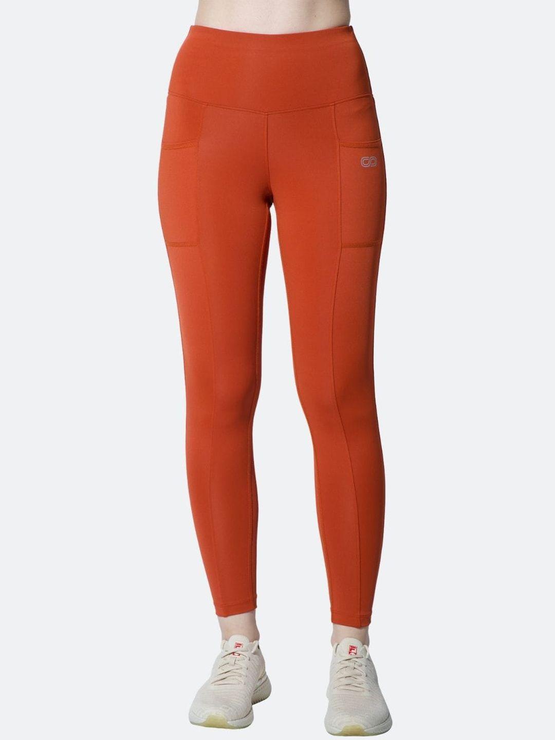 silvertraq women orange anti odour sports tights