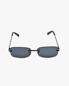 sim001 rectangular rimless frame sunglasses