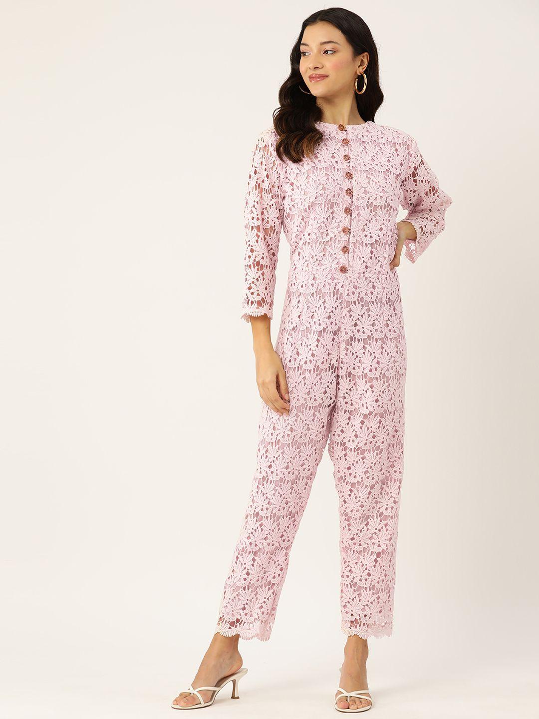 simaaya basic jumpsuit with lace inserts